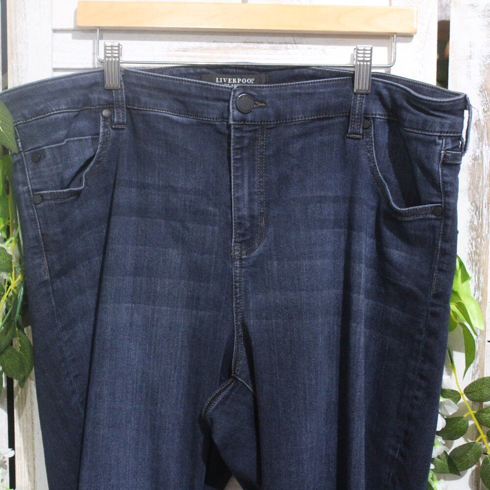 Liverpool Dark Wash Denim Boot Cut Jeans (1048) - Picture 3 of 9